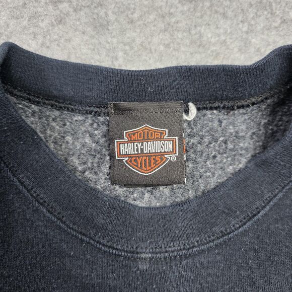 Harley-Davidson Sweatshirt Mens Large Black Crewneck Bald Eagle Canada Graphic - Picture 3 of 9